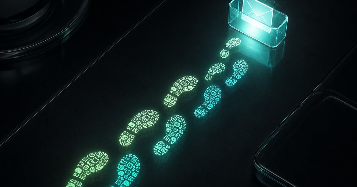 digital footprint by email — illustrative visual