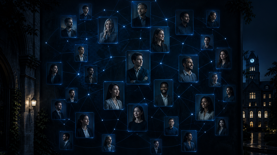School and alumni network maps — illustrative network map