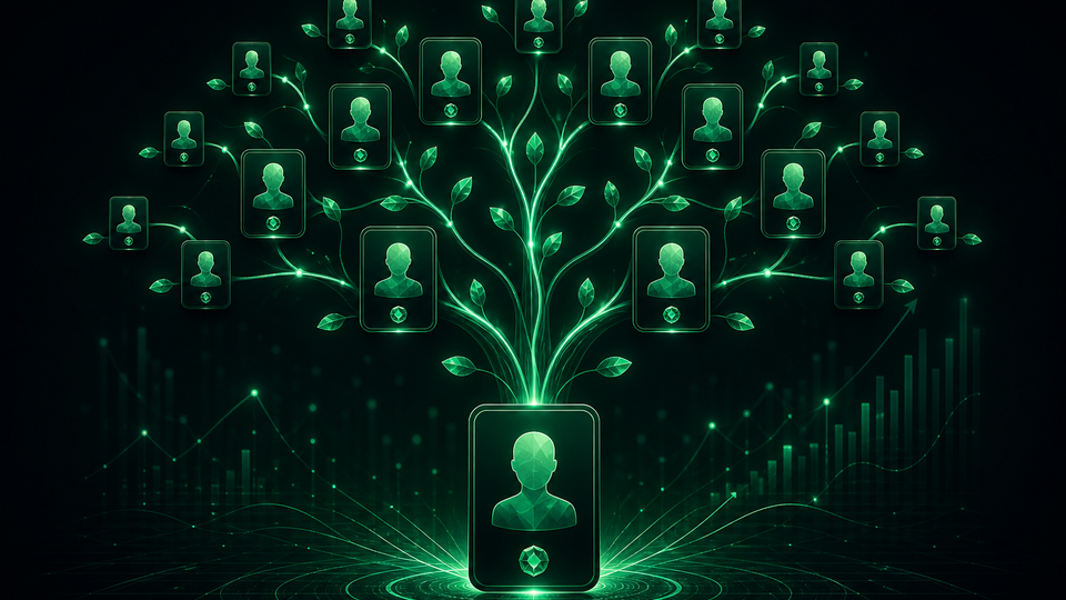 Customer referral and growth networks — illustrative network map