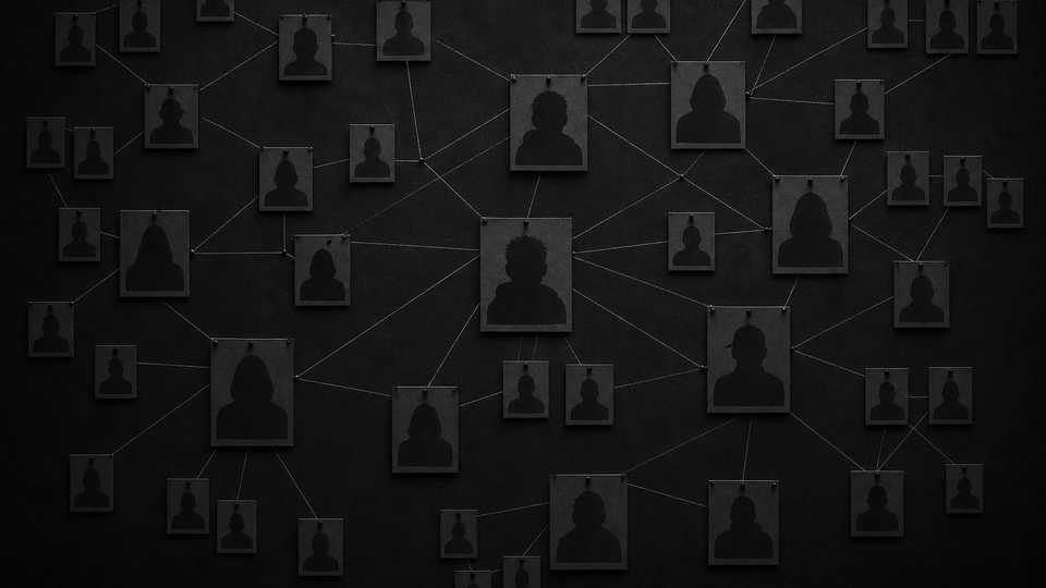 Dark web marketplace actor mapping — illustrative network map