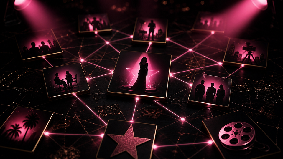Entertainment industry connection maps — illustrative network map