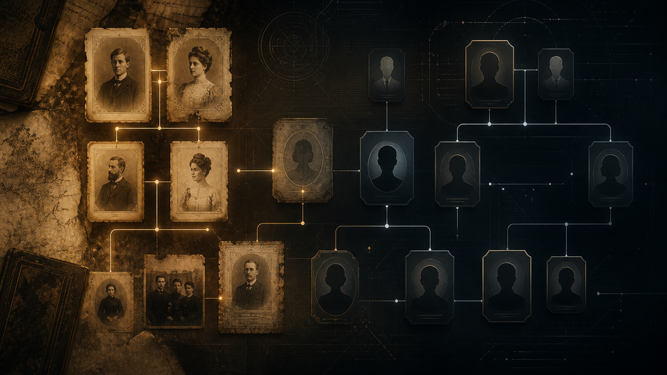 Historical research and aristocracy trees — illustrative network map
