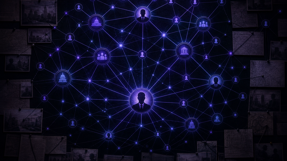Political influence and lobbying networks — illustrative network map