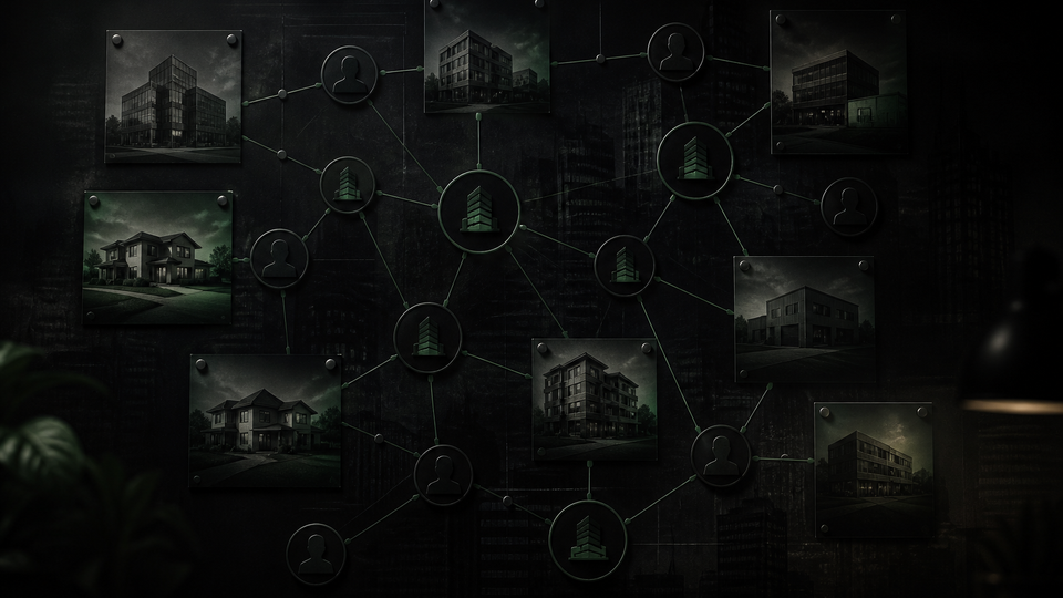 Real estate ownership webs — illustrative network map