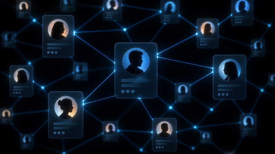 Map social media networks and aliases — illustrative network map