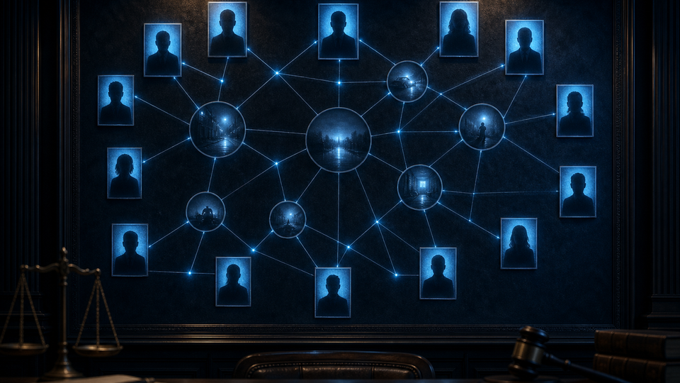 Witness relationship mapping — illustrative network map